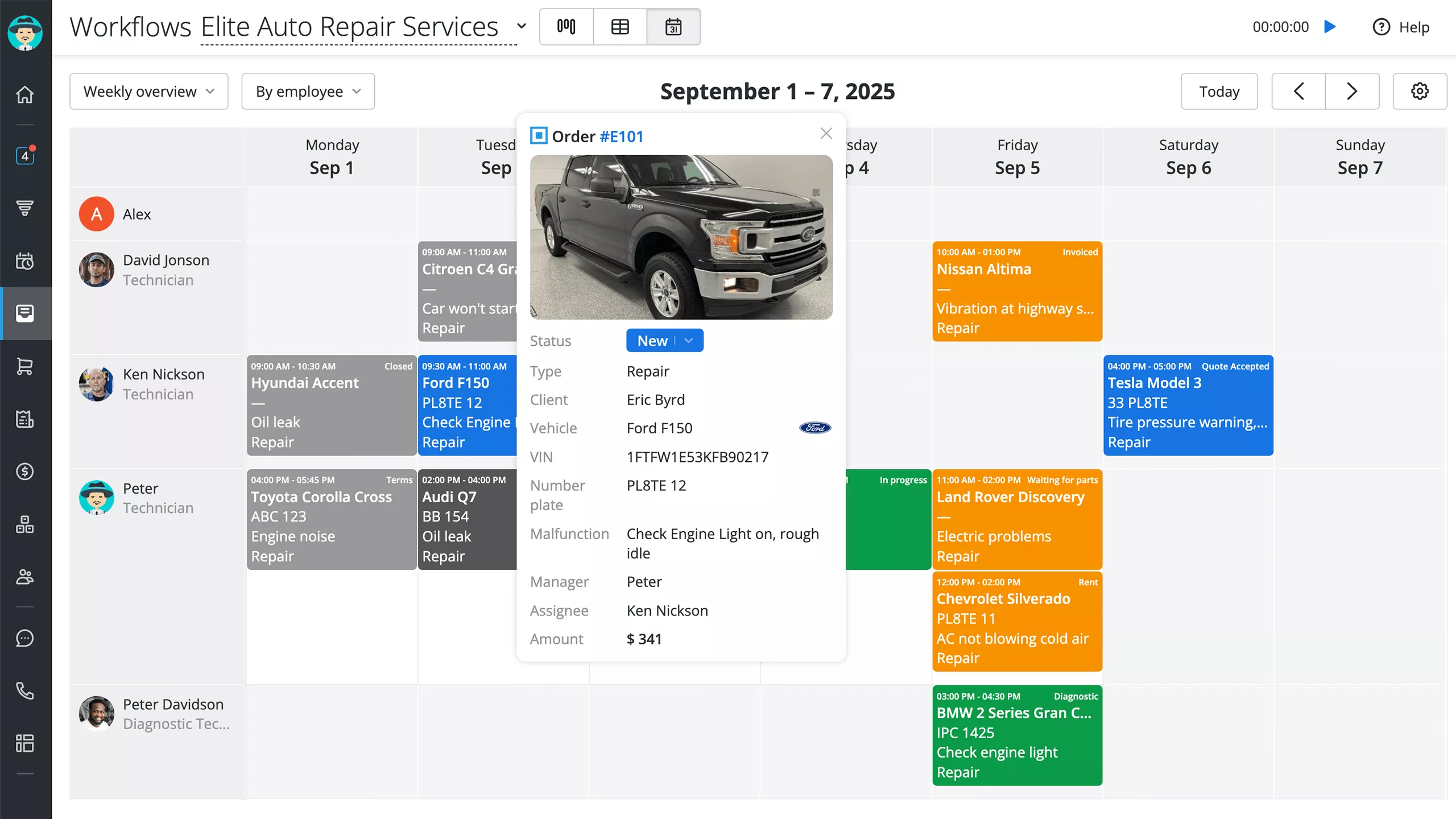 Scheduling and job planning calendar