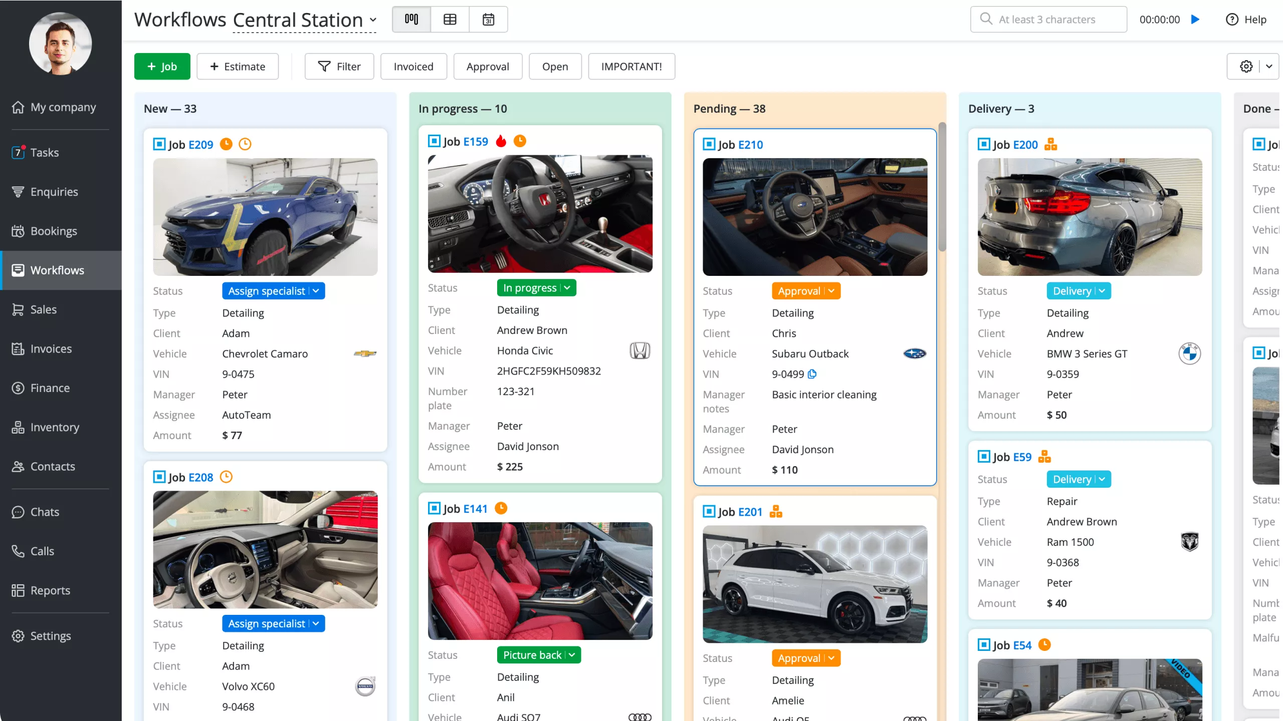 Track every detailing job from booking to completion in Orderry