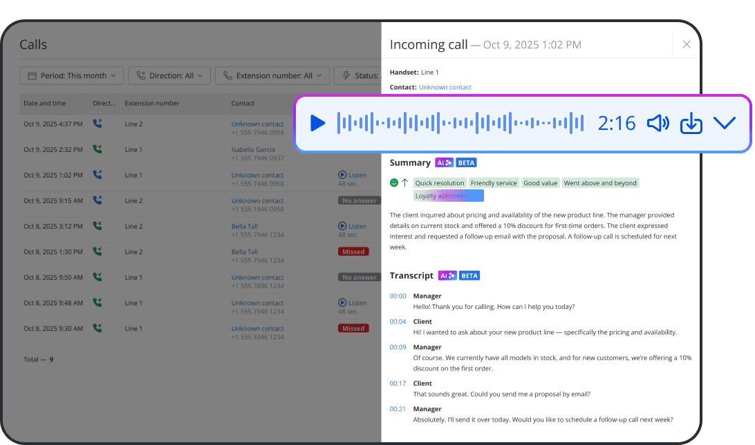 AI Call Transcription and Sentiment Analysis