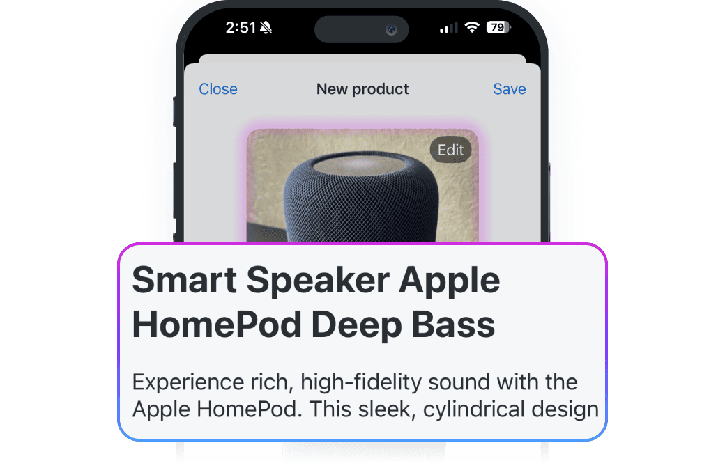 AI Product Recognition by Image for Fast Mobile Cataloging