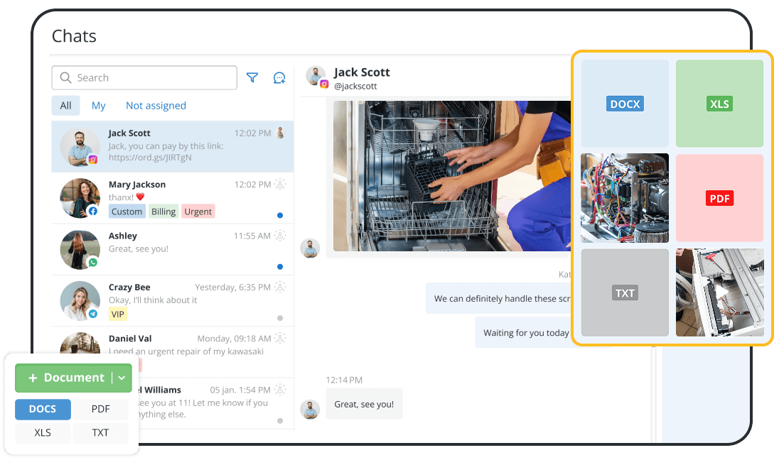 CRM para reparaci&oacute;n de electrodom&eacute;sticos y herramientas de comunicaci&oacute;n con clientes