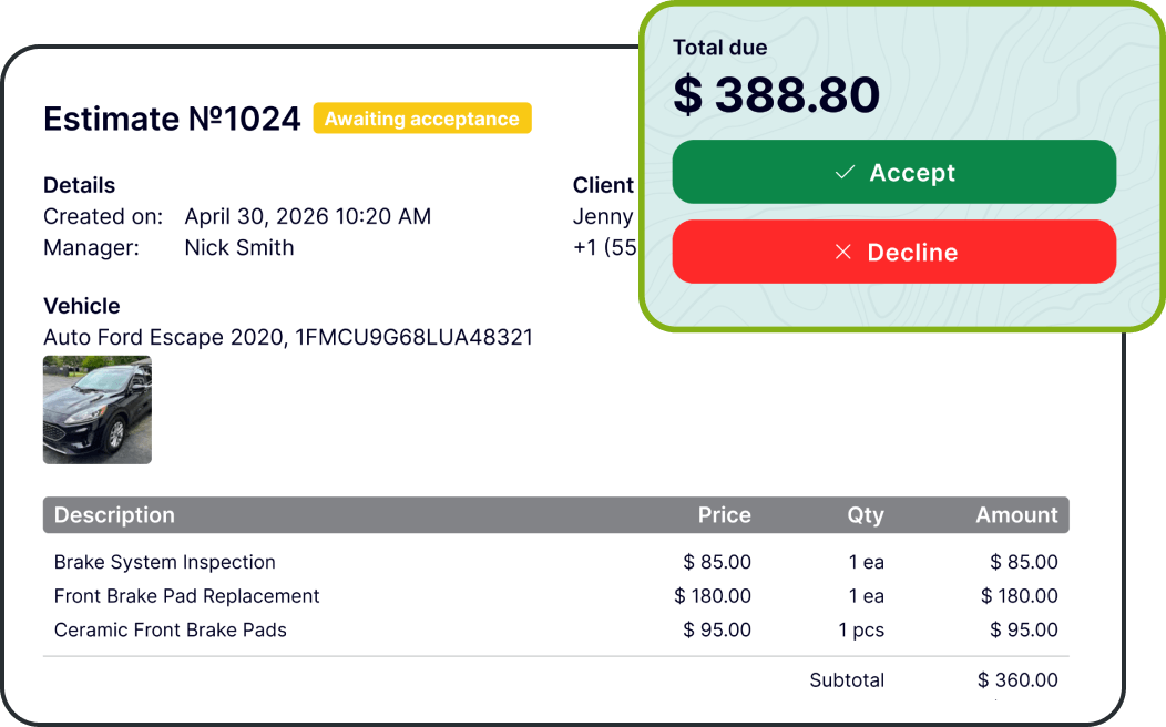 Set Labor and Parts Pricing with Mechanic Estimate Software