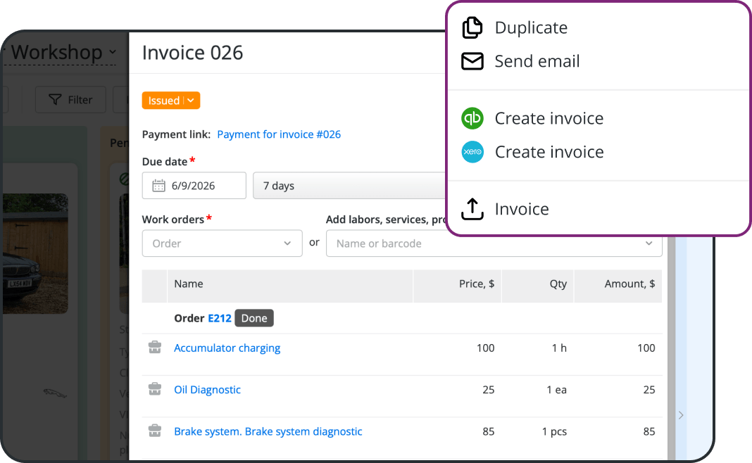 Create Bills from Finished Jobs with Mechanic Invoice Software