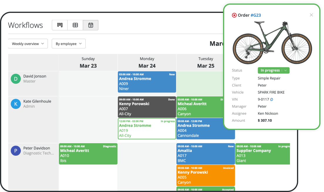 Bike Shop Scheduling & Work Order Software