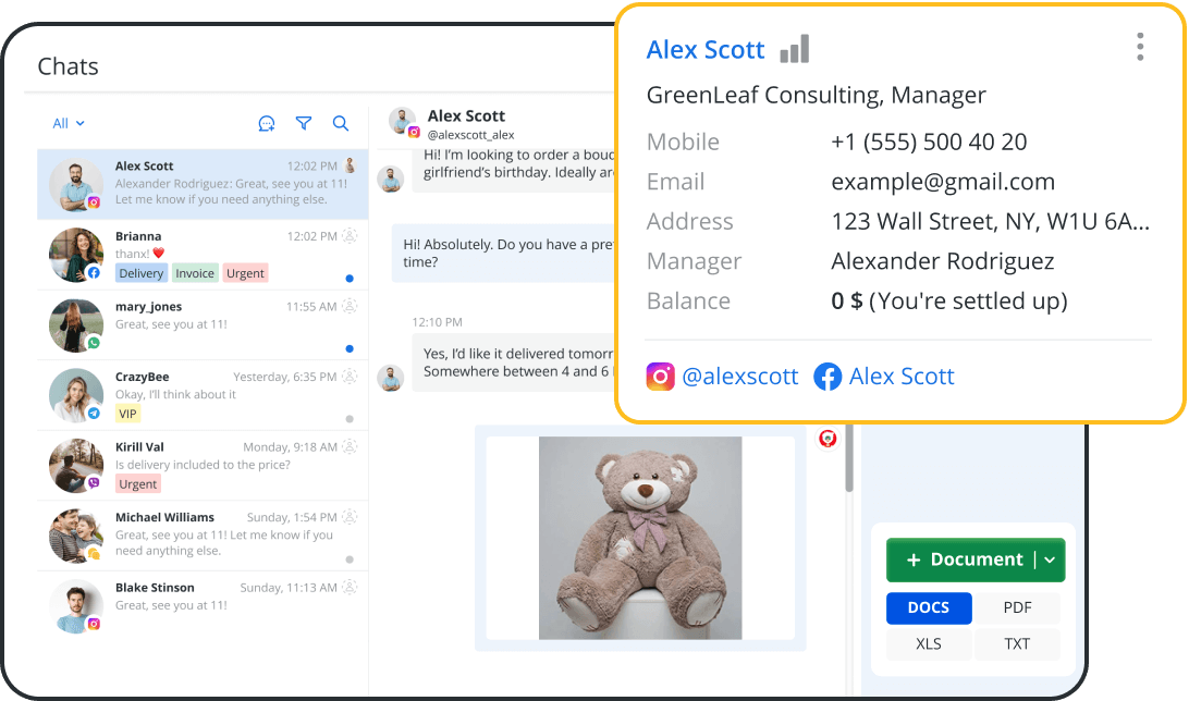 Convert Chats into Sales with Messengers and Social Media CRM Integration