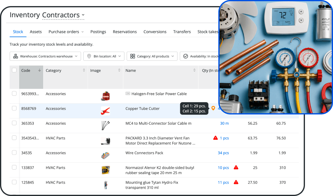 Use HVAC Inventory Management Software to Connect Parts with Work Orders