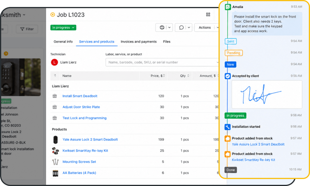 Realiza un seguimiento de los trabajos desde la solicitud hasta su finalizaci&oacute;n con el software de &oacute;rdenes de trabajo para cerrajeros