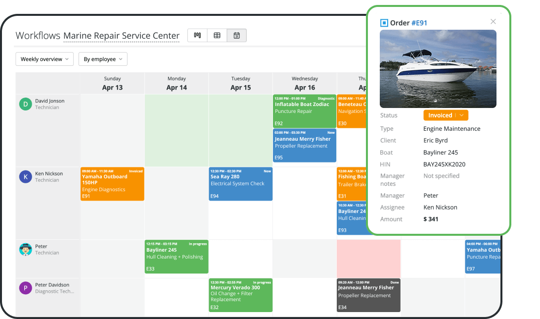 Work Order and Scheduling Tools for Marine Repair Shops