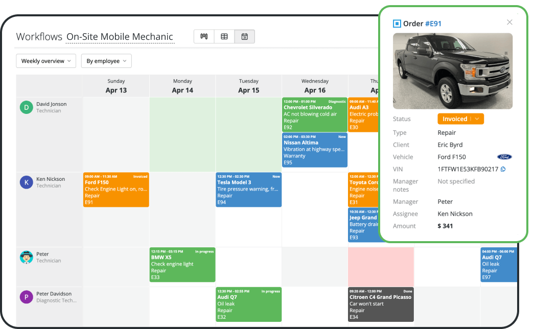 Simple Job Scheduling for Mobile Mechanics
