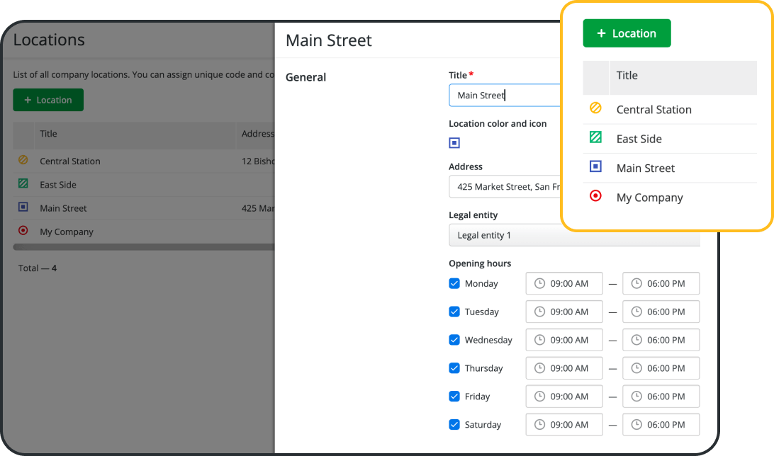 App de fichaje de entrada y salida para m&uacute;ltiples ubicaciones, pensada para empresas en crecimiento