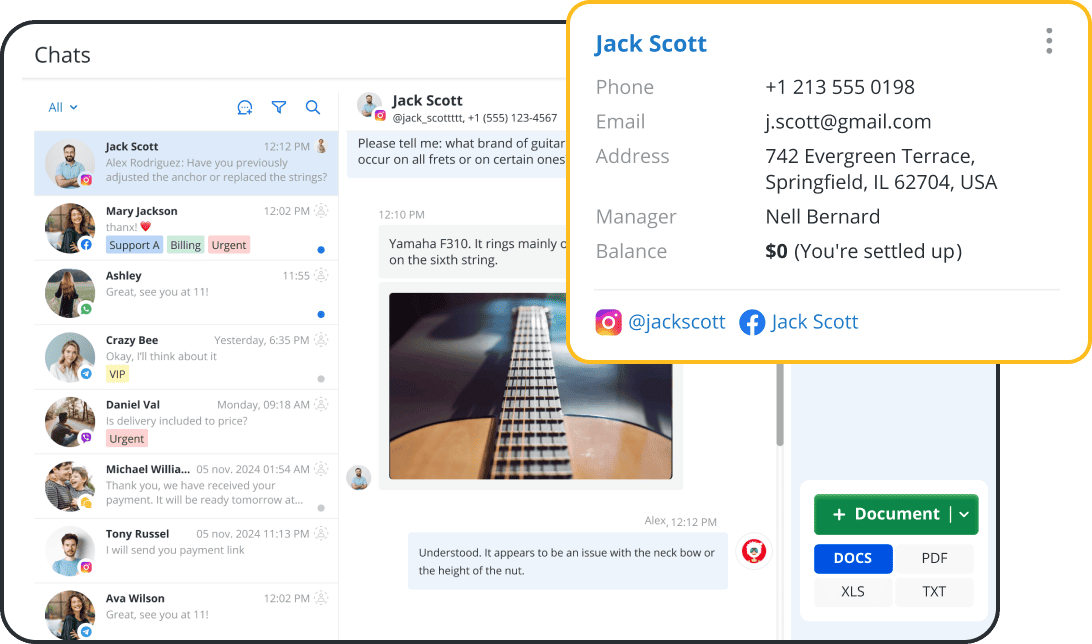 Software de gesti&oacute;n de clientes para tiendas de m&uacute;sica y reparaciones de instrumentos
