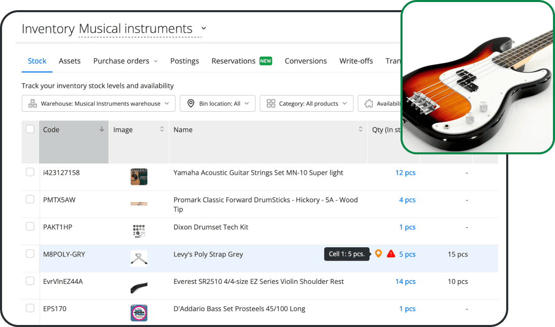 Software de gesti&oacute;n de inventario para tiendas de m&uacute;sica