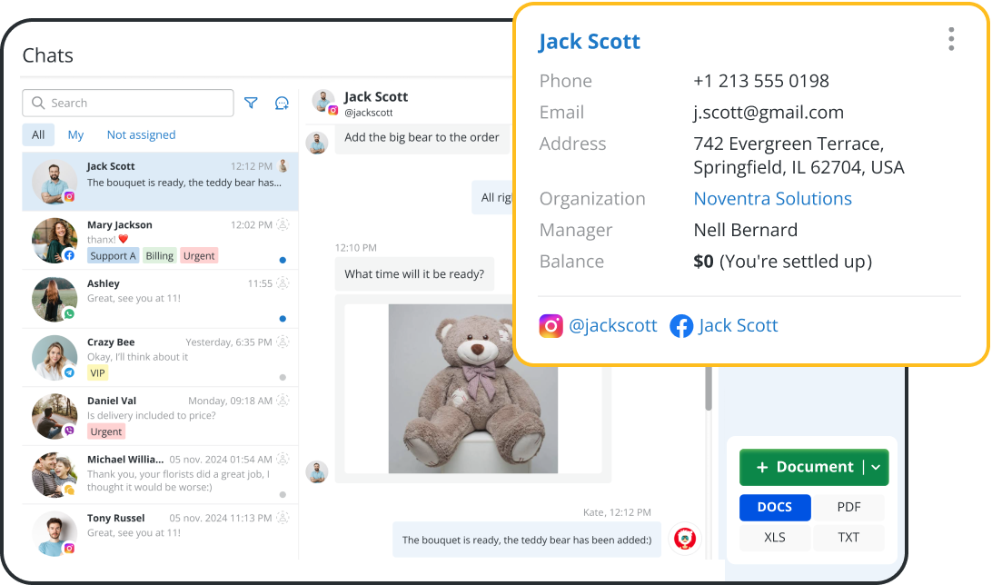 Notificaciones de reservas en tiempo real por SMS, correo electrónico o chat