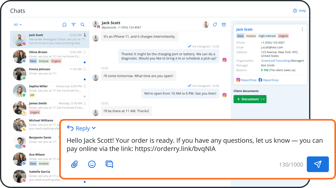 Cobre pagos de reparaciones con enlaces de pago seguros