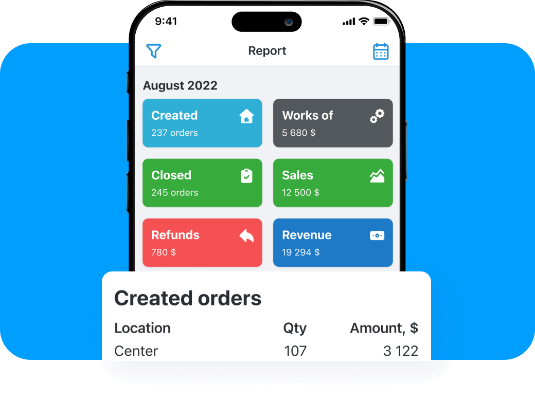 the Orderry Dashboard mobile app