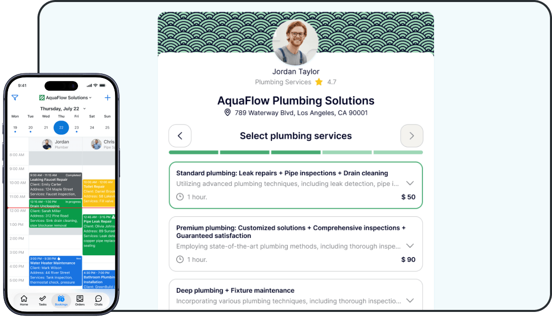 Schedule Jobs from the Client Record with Customer Database and Scheduling Software
