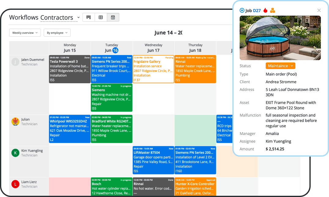Build Workdays with Pool Service Scheduling Software