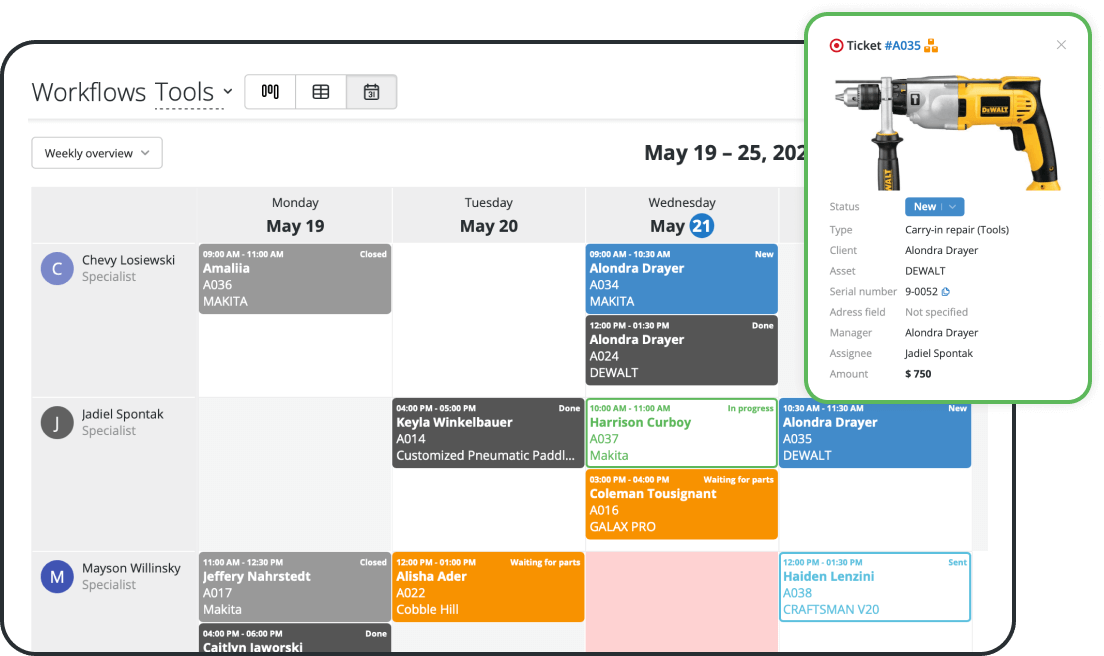Power Tool Repair Shop Software