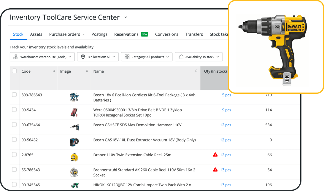 Software inteligente de inventario para gestionar herramientas el&eacute;ctricas y repuestos