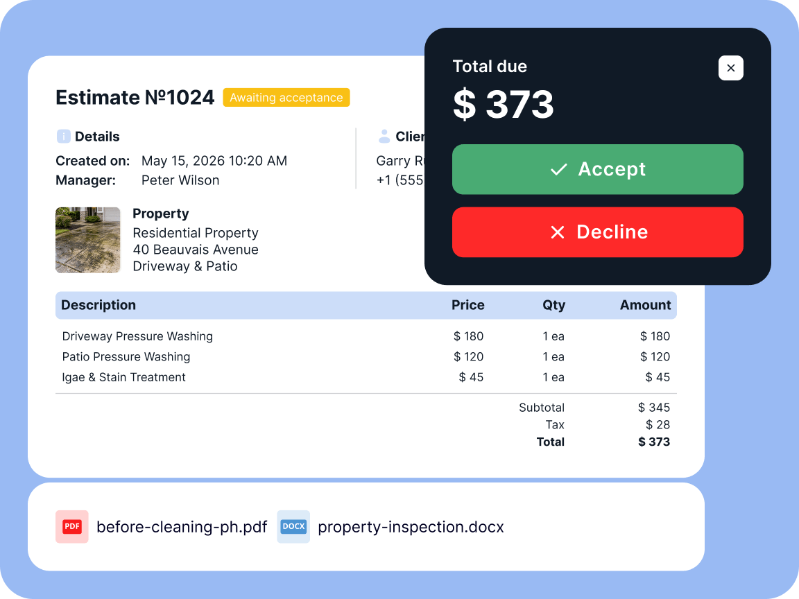 Utiliza un software para servicios de lavado a presi&oacute;n para conseguir la aprobaci&oacute;n del cliente m&aacute;s r&aacute;pido