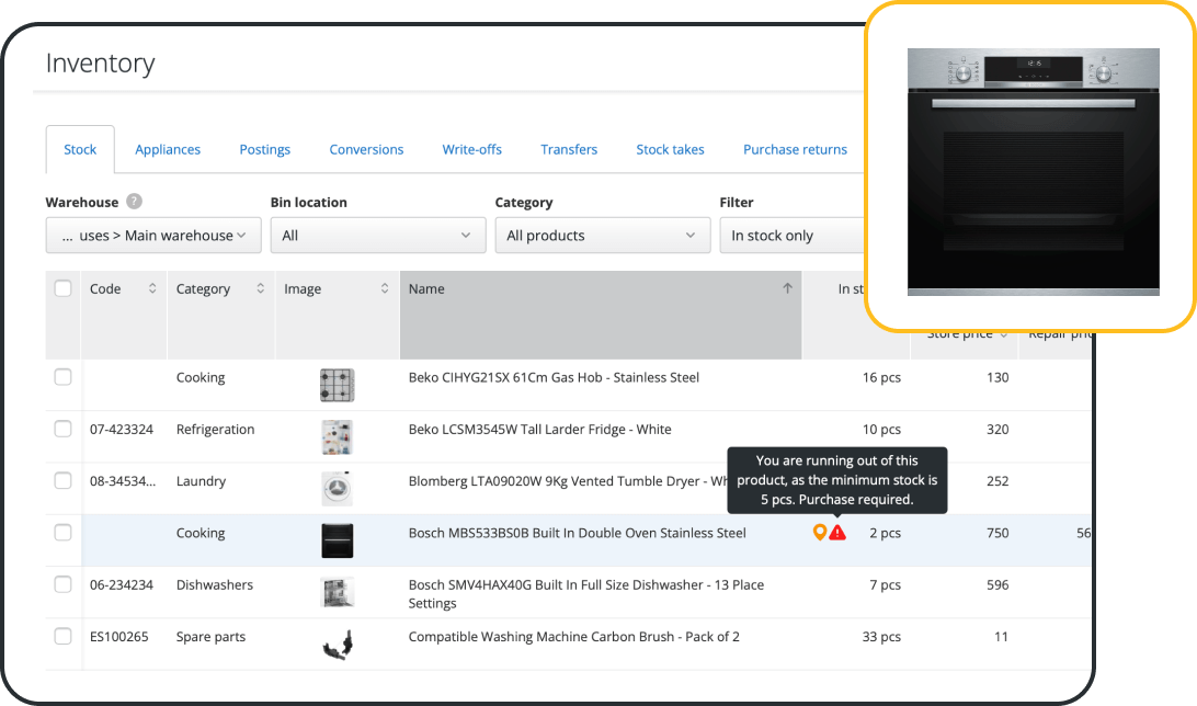 Multi-Location Inventory Management for Repair Shops Multi-Location Inventory Management for Repair Shops