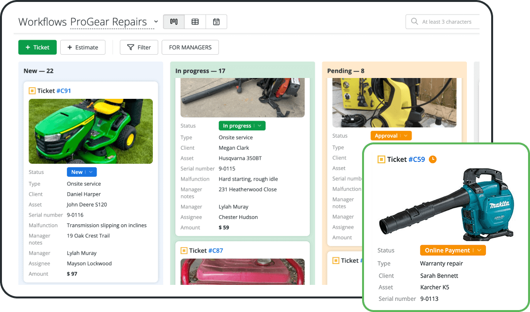 Work Order Management for Small Engine Repair Shops