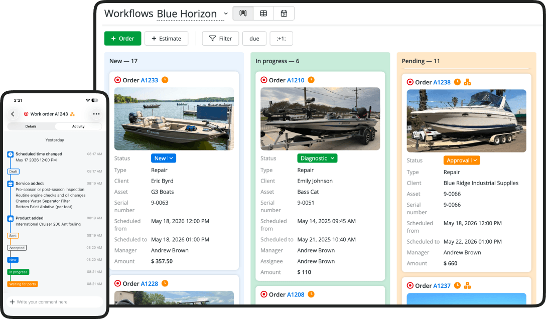 Marine Repair Software for Boat & Yacht Shops | Orderry