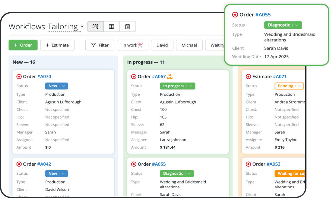 Track Tailor Orders Easily Track Tailor Orders Easily