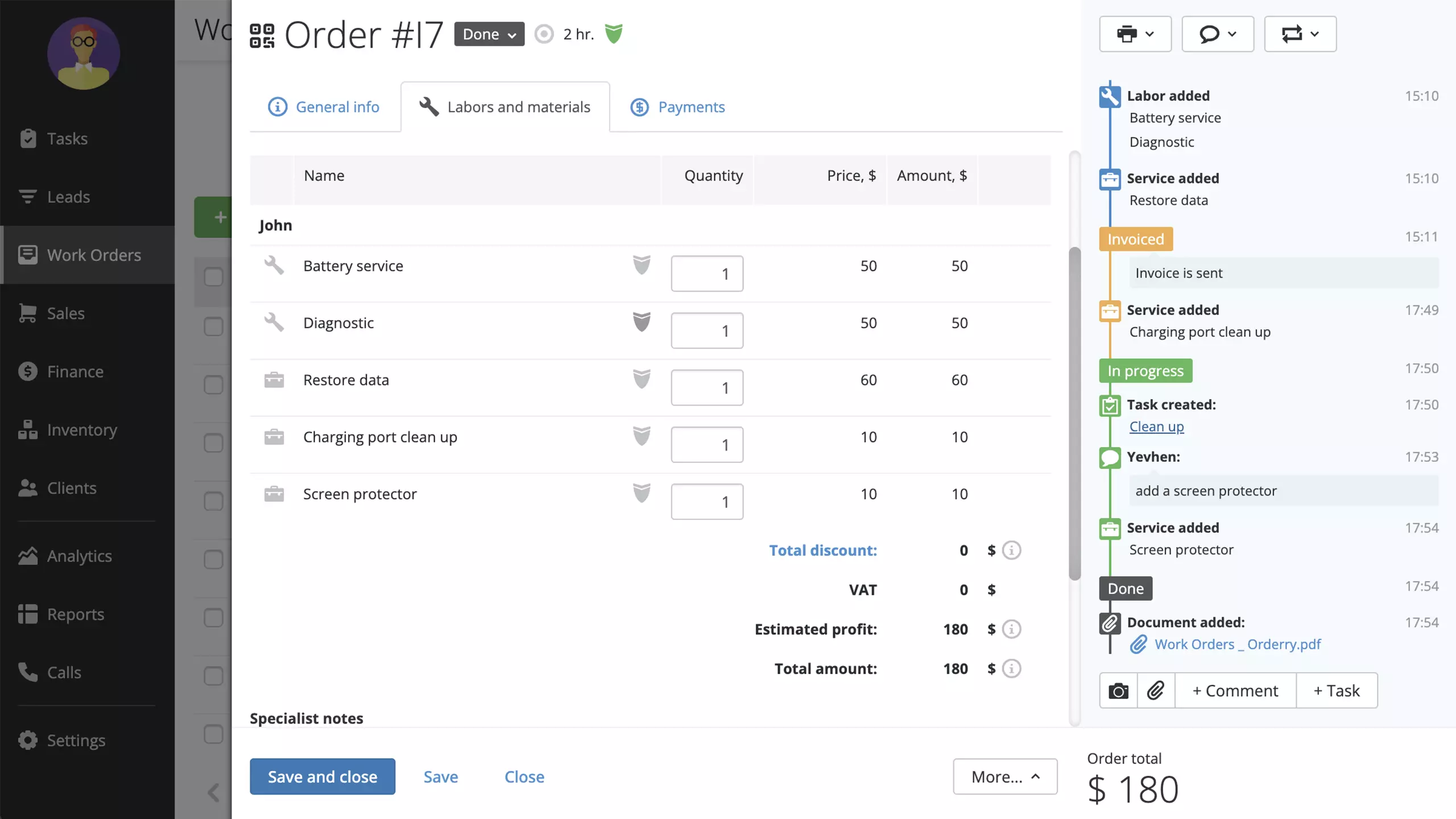 Task management in CRM