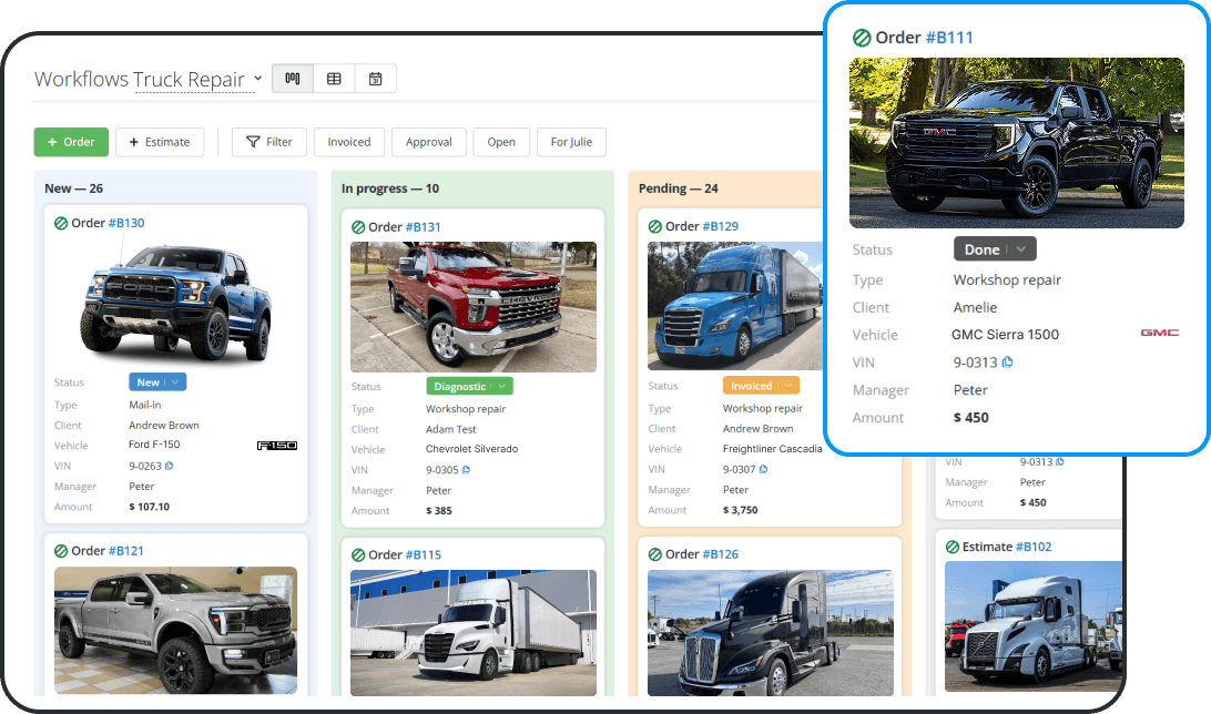 Truck Repair Work Order Management Software