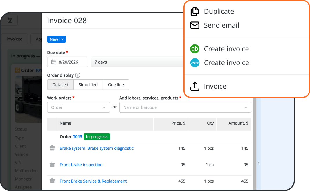 Connect Truck Repair Shop Software for QuickBooks to Your Billing Process
