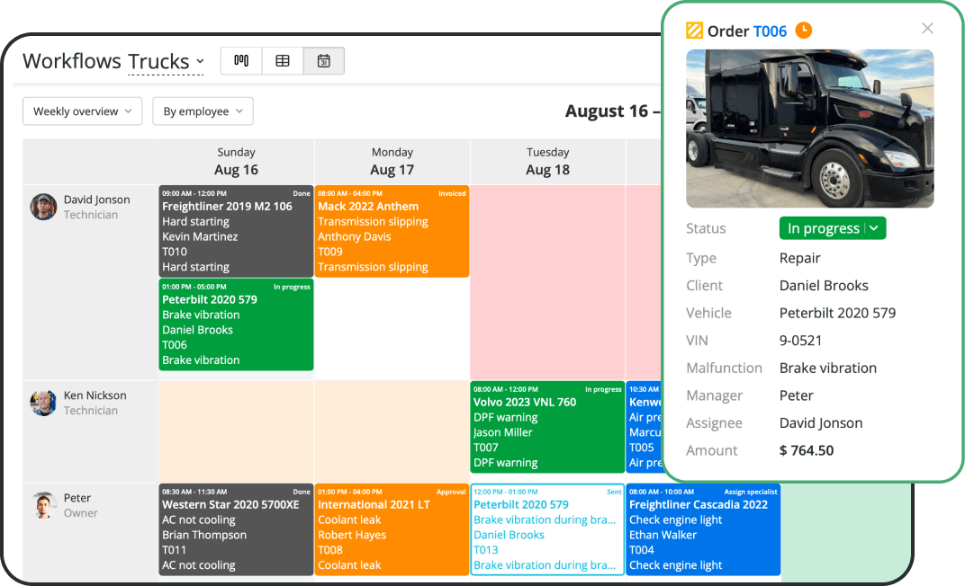 Keep Technician Schedules Clear with Truck Repair Scheduling Software