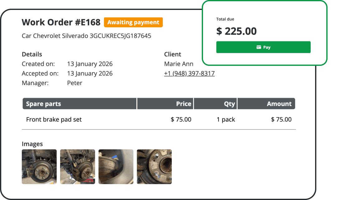 Work Order Automation Software with Customer-Facing Pages